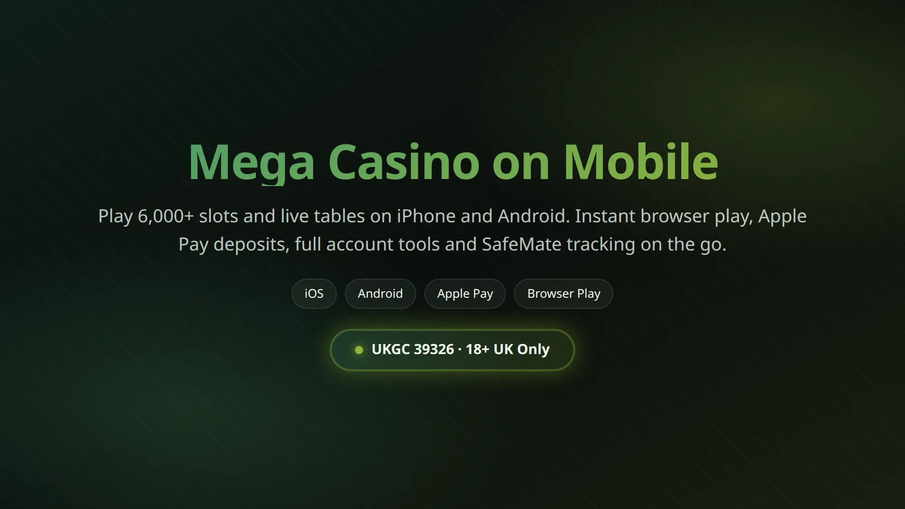 Mega Casino mobile app on iPhone and Android